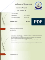 Human Resource Management: Research Proposal