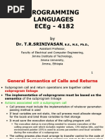 Programming Languages Eceg - 4182: Dr. T.R.Srinivasan