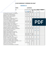 Registro de Evidencias. Aprendo en Casa. Semana 32