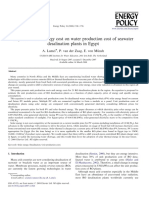 Impact of Solar Energy Cost On Water Production Cost of Seawater Desalination Plants in Egypt