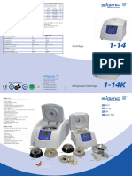 Sigma 1-14 and 1-14K Centrifuge Specifications