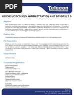 Nso303 (Cisco Nso Administration and Devops) 3.0: Objetivo