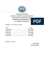 Wachemo University School of Computing and Informatics Department of Computer Science Entrepreneurship Business Plan