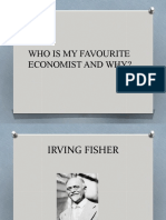 Who Is My Favourite Economist and Why?