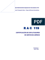 RAC 119 - Certificación de Explotadores de Servicios Aéreos