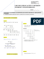 Operaciones de Multiplicacion y Division de Un Polinomio II 2do.