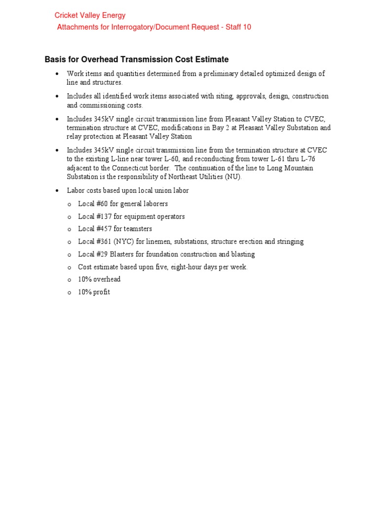 Basis For Overhead Transmission Cost Estimate PDF Loader (Equipment