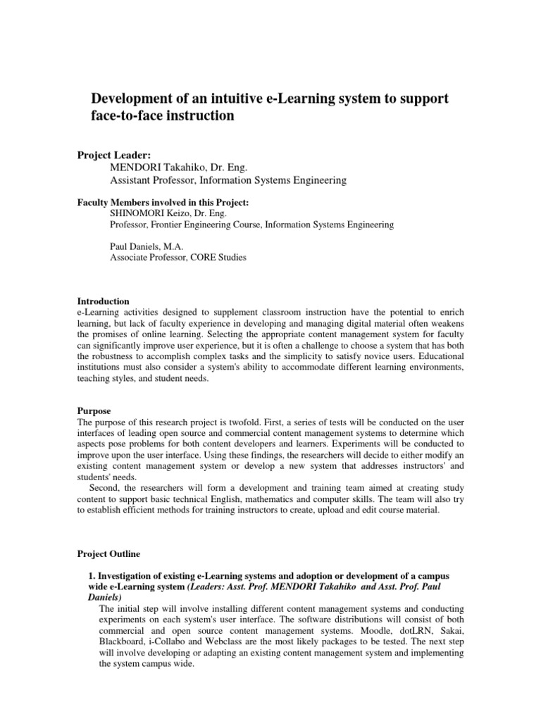 Intuitive e-Learning System Development | PDF