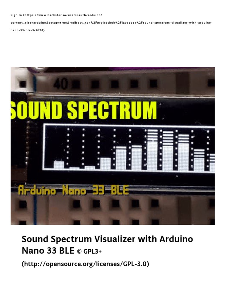 Sound Spectrum Visualizer With Arduino Nano 33 BLE - Arduino Project ...