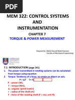 MEC322 Chapter 7 - TORQUE & POWER MEASUREMENT