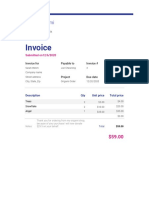 Invoice For Sarah - Invoice