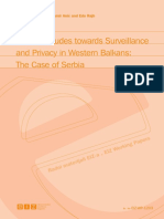 Public Attitudes Towards Surveillance and Privacy in Western Balkans - The Case of Serbia