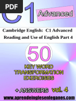 C1 Advanced - 50 Key Word Transformation Exercises - Vol 4