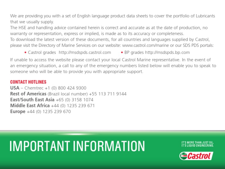 Important Information Castrol | PDF | Business