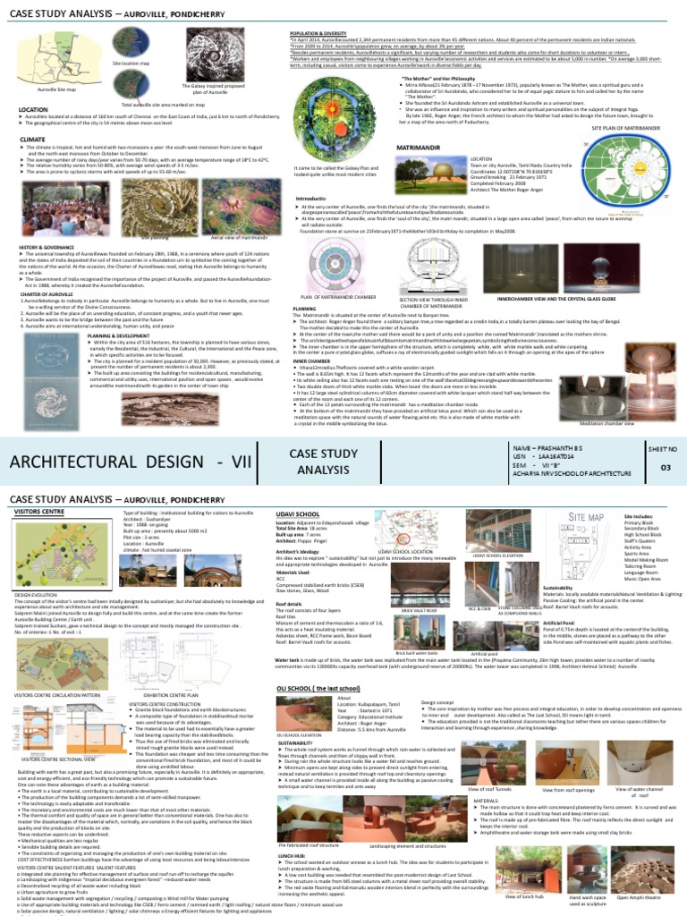 Auroville Architectural Case Study | PDF | Auroville | Building Engineering
