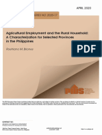 Agricultural Employment and The Rural Household: A Characterization For Selected Provinces in The Philippines