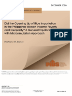 Did The Opening Up of Rice Importation in The Philippines Worsen Income Poverty and Inequality? A General Equilibrium With Microsimulation Approach