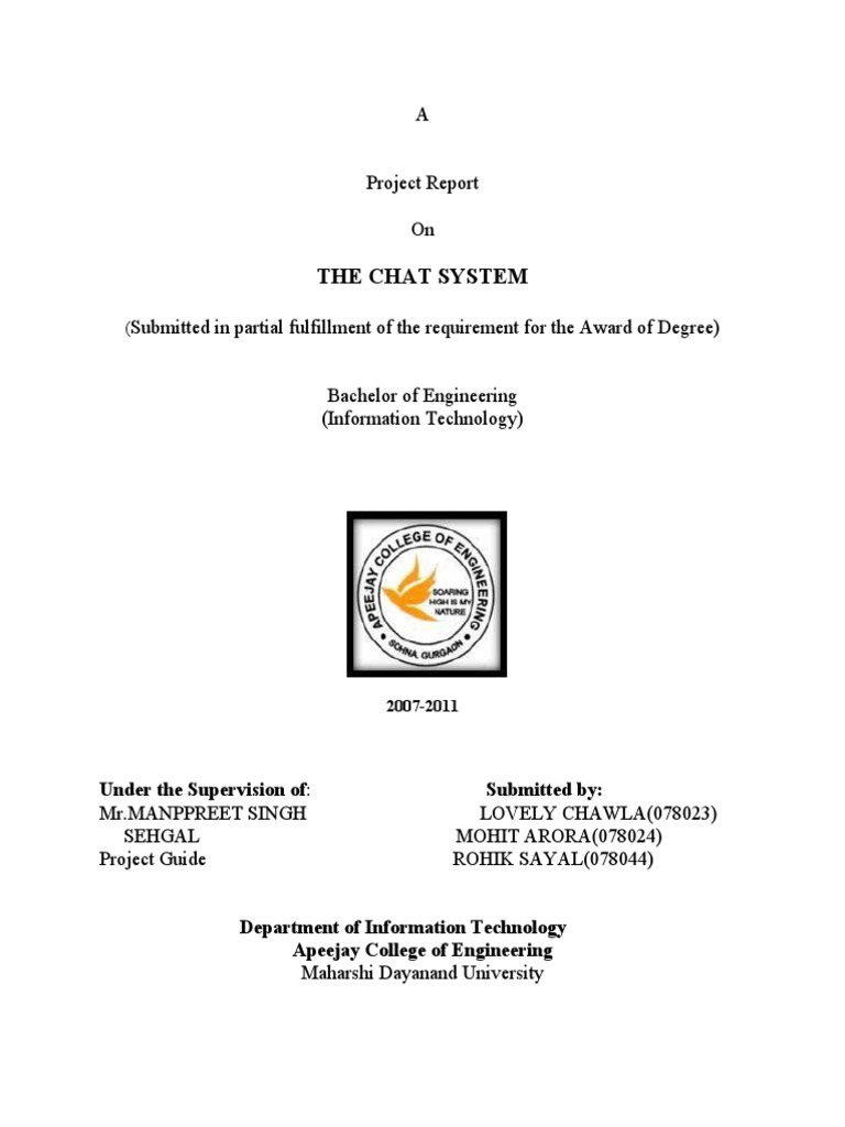 Chat System Project Report | PDF | Client–Server Model | Java Virtual ...