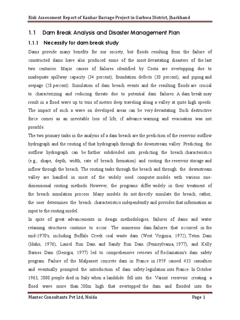 Dam Break Analysis of Kanhar Barrage | PDF | Dam | Flood