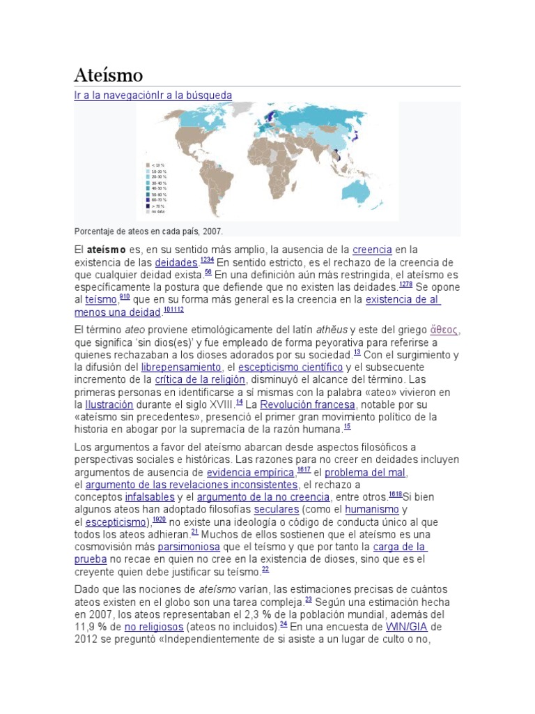 Ateísmo Resumen PDF