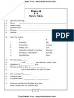 CBSE Class 6 Fibre To Fabric Worksheet PDF