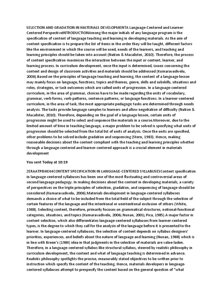 Materials Development PDF Language Education Curriculum