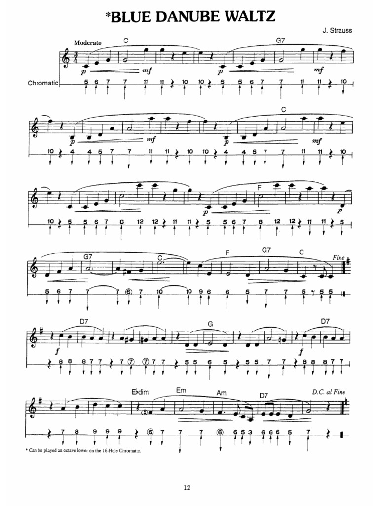 Blue Danube Waltz (Chromatic Harmonica) PDF
