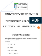 University of Hormuud: Engineering Calculus