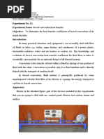 Experiment No. (3) Experiment Name: Forced Convection Heat Transfer. Objective: To Determine The Heat Transfer Coefficient of Forced Convection of Air