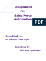Assignment On Sales Force Automation: Submitted To