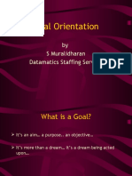 Goal Orientation: by S Muralidharan Datamatics Staffing Services