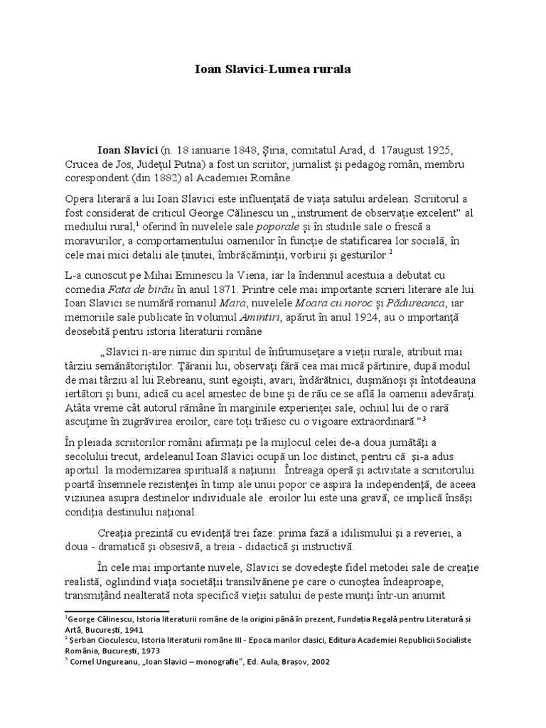 Ioan Slavici - Viata Rurala | PDF