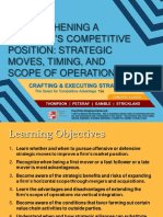 Strengthening A Company'S Competitive Position: Strategic Moves, Timing, and Scope of Operations