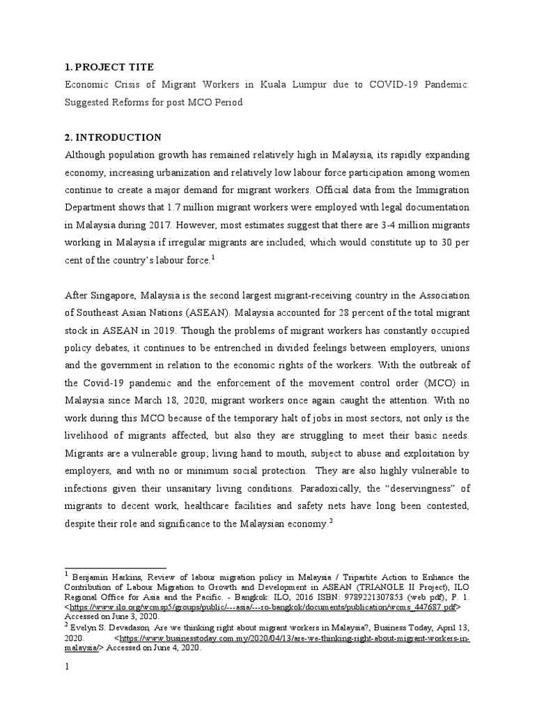 Economic Impact on Migrant Workers in KL | PDF | Migrant Worker ...