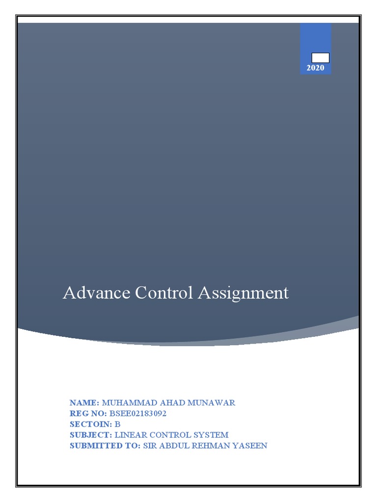 Advance Control Assignment | PDF | Control Theory | Quadcopter