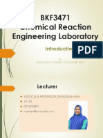 BKF3471 Chemical Reaction Engineering Laboratory: by Associate Professor DR Ruzinah Isha