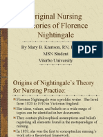 Original Nursing Theories of Florence Nightingale: by Mary B. Knutson, RN, BSN, FCP MSN Student Viterbo University