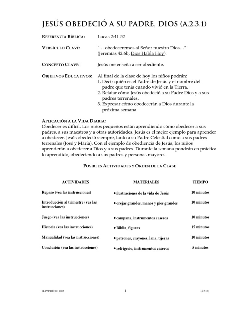 Jesus Obedecio A Sus Padres | PDF | Obediencia (comportamiento humano) |  María, madre de Jesús