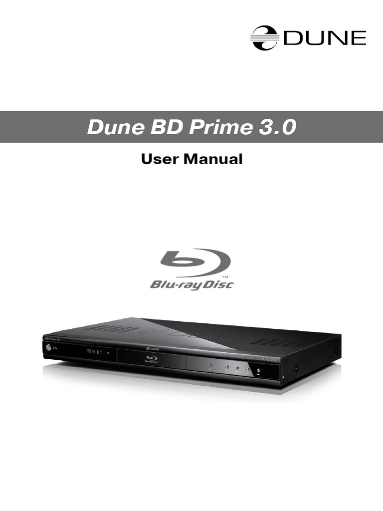 Dune BD Prime 3.0: User Manual | PDF | Hdmi | Video