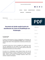 Secretaria de Saúde Amplia Horário de Atendimento Do Centro de Reabilitação em Fisioterapia - Prefeitura de Araquari