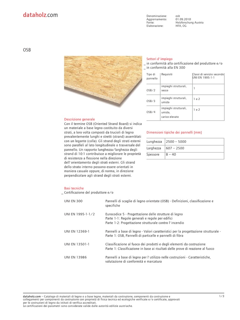 Scheda Tecnica OSB 3 PDF | PDF
