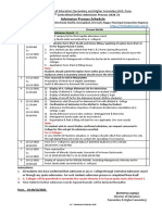 Admission Process Schedule: Directorate of Education (Secondary and Higher Secondary) MS, Pune