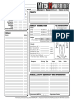 MechWarrior 3rd Edition (Character Sheet) PDF