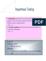 Statistical Hypothesis Testing Yp G: Null Hypothesis Null Hypothesis