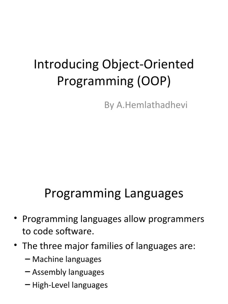 Introducing Object-Oriented Programming (OOP) | PDF | Java (Programming ...