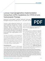 Clinical Pharmacogenetics Implementation Consortium (CPIC) Guidelines For CYP2C19 and Voriconazole Therapy