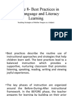 Lecture 8 - Best Practices in Oral Language and