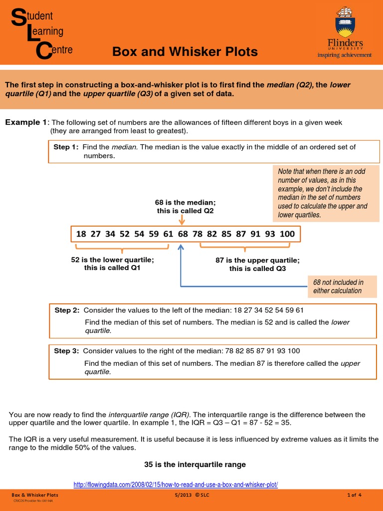 Box and Whisker Plots PDF | PDF | Descriptive Statistics | Statistical ...