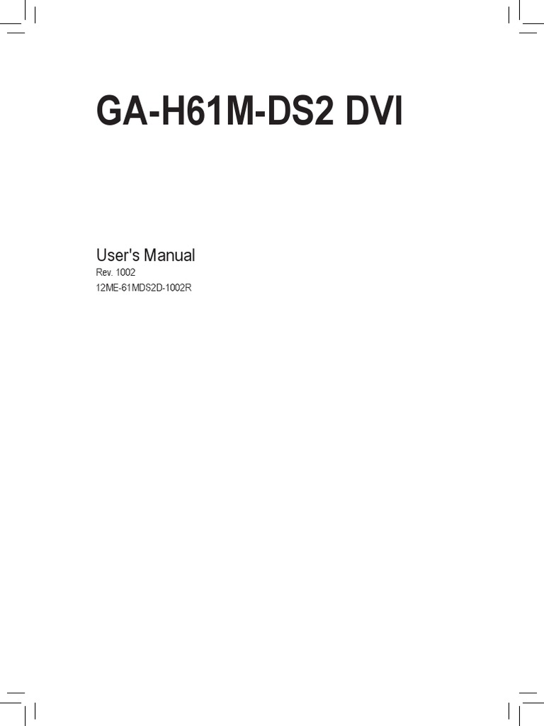 GAH61MDS2 DVI User's Manual PDF Bios Usb