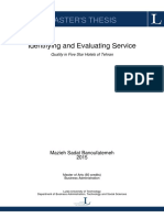 Master'S Thesis: Identifying and Evaluating Service